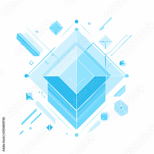 Abstract Geometric Blue Shapes