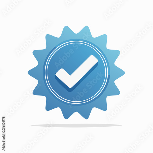 Blue Check Mark Badge Icon