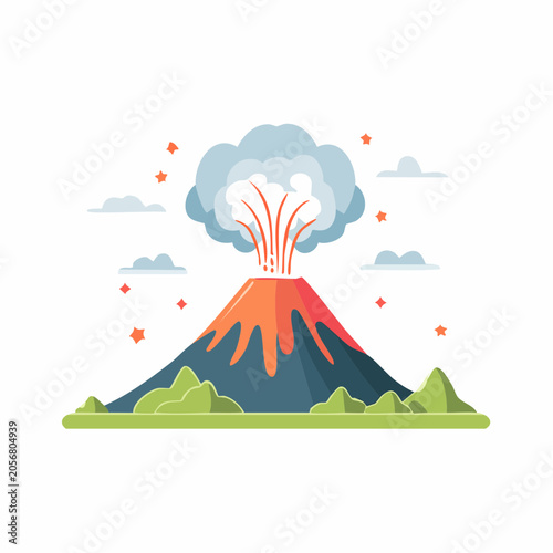 Volcano Eruption Illustration