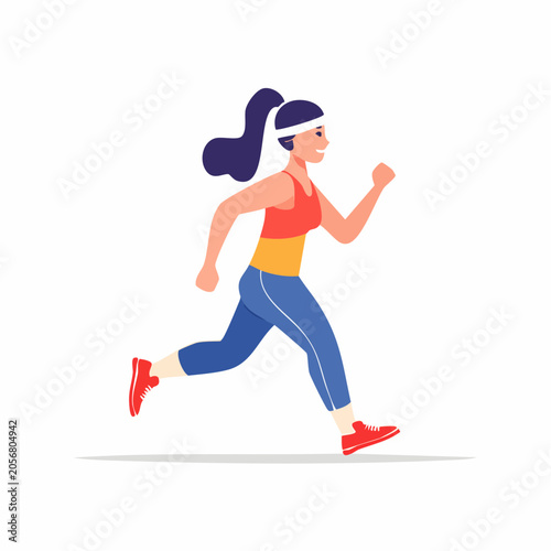 Woman Running in Athletic Wear