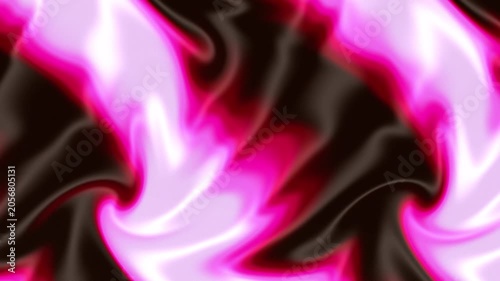 Magenta Pink Black Holographic Liquid Motion Background, Smooth Flowing Psychedelic Color Animation Seamless Loop, 4K