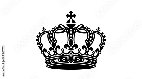 Obraz na plátně Black Crown Royal Symbol Icon.