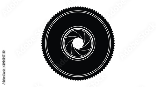 Canvastavla Camera aperture silhouette design on a white background