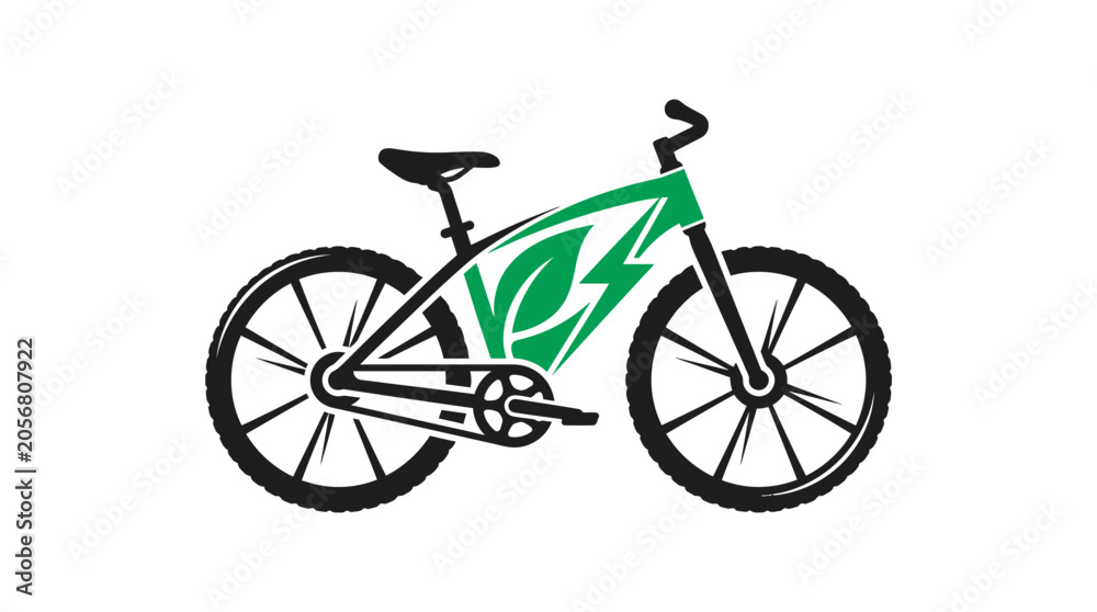 Fototapeta premium Green and black mountain bicycle.
