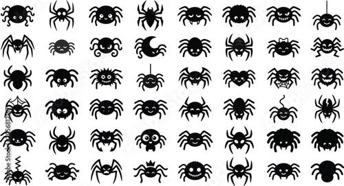 Fotografija Halloween-themed spooky spider and creepy crawly insect illustrations for festiv