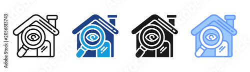 Foto House Inspection icon set multiple style collection