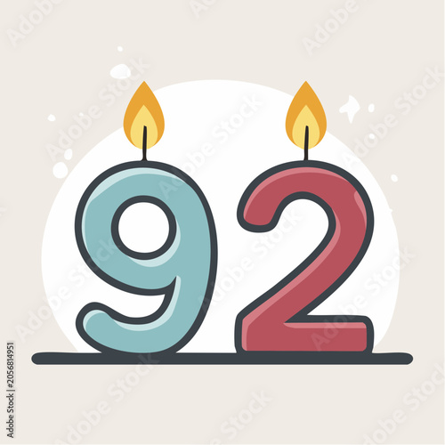 Birthday Candles Number 92