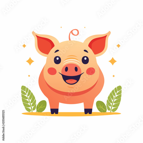 Cute cartoon pig illustration