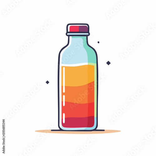 Layered Drink in a Glass Bottle