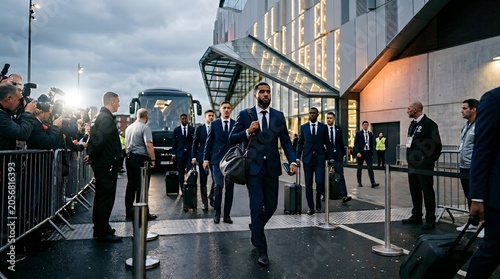 Professional Athletes Arrive in Style for a Major Sporting Event.