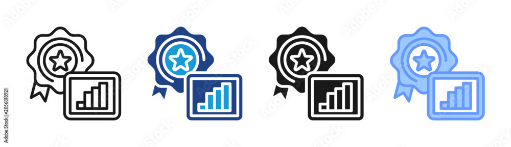 Obraz premium Performance Badge icon set multiple style collection
