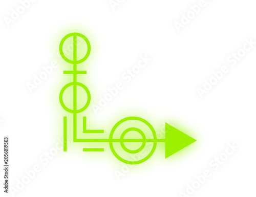 neon geometric arrow