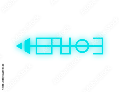 neon geometric arrow
