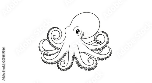 Octopus tentacles marine animal illustration.