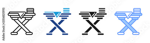 Fotografi Ironing Board icon set multiple style collection