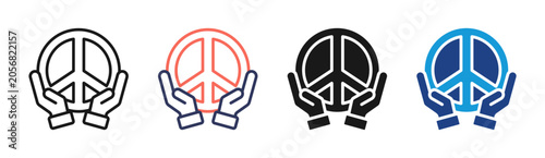Obraz na płótnie Peace Initiative icon set multiple style collection