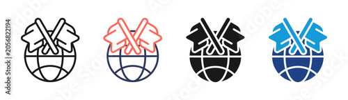Vászonkép World Peace icon set multiple style collection