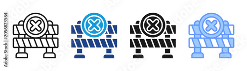 Tableau sur toile Border Closure icon set multiple style collection
