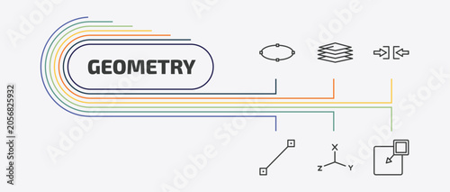 Fotografia geometry outline icon set