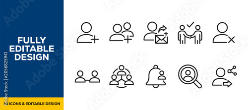 Tableau sur toile Social Community Management and User Engagement flat vector illustration icon bu