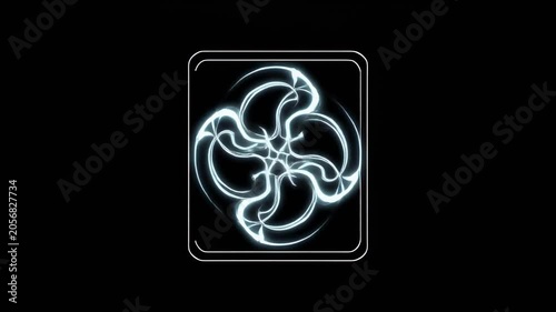 Abstract white line art animation on black background