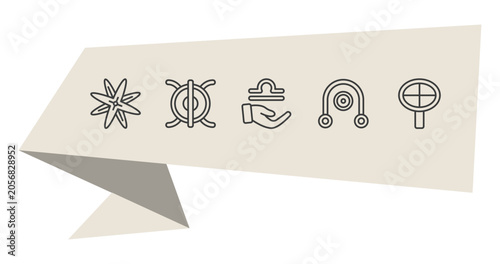 Bild auf Leinwand zodiac outline icon set