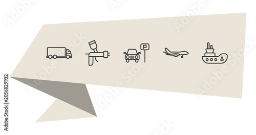 Foto transportation outline icon set