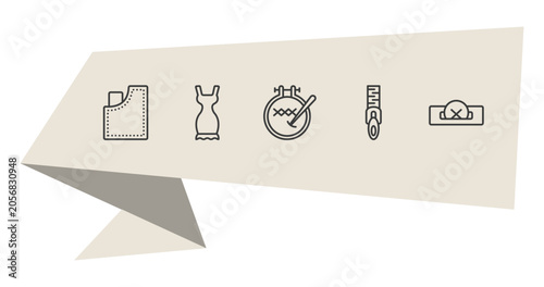 Canvastavla sew outline icon set
