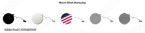 Photos Mount Olivet (Kentucky) blank outline map set