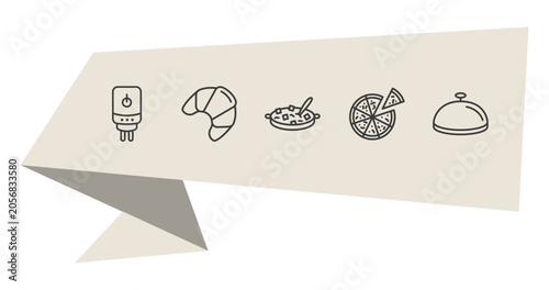 Schilderij op canvas food outline icon set