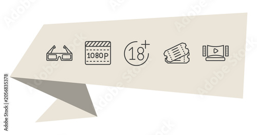 Foto cinema outline icon set
