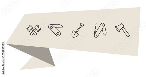 Tableau sur toile camping outline icon set
