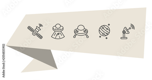 Foto astronomy outline icon set