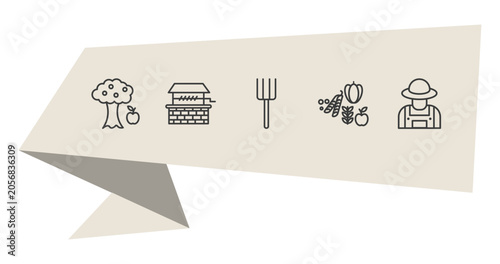 Foto agriculture farming outline icon set