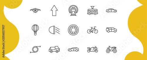 Fotografie transportation outline icon set