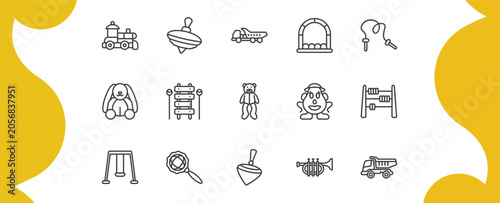 Tableau sur toile toys outline icon set