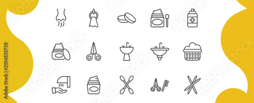 Fotografija hygiene outline icon set
