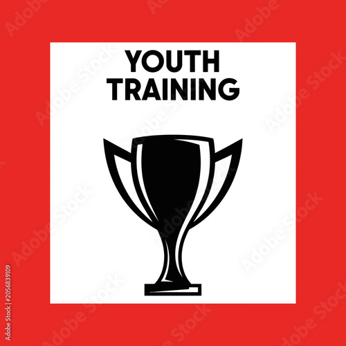 Youth Sports Training Winning Trophy Success Achievement Motivational Icon Graphic