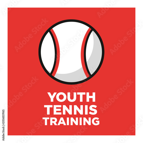 Youth Tennis Training Icon Sport Graphic Design
