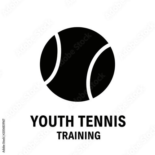 Youth Tennis Training Icon And Text Sport Equipment