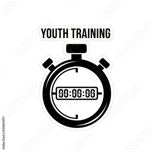 Youth Training Stopwatch Icon Fitness Sport Time Management Concept