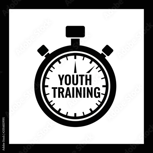 Youth Training Stopwatch Icon Representing Fitness And Skill Development