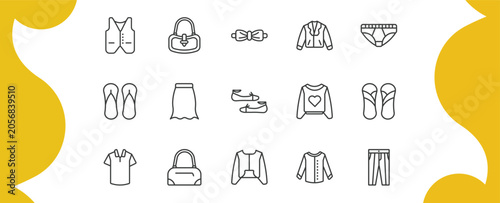 Foto clothes outline icon set
