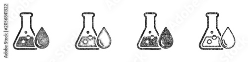 Foto Sketch water science icon design set