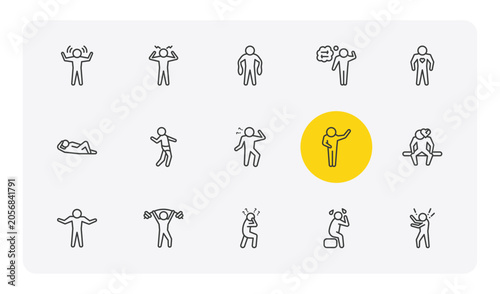 Valokuva feelings outline icon set