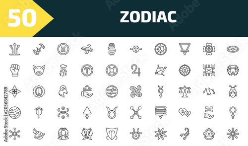 Принти на полотні zodiac outline icon set