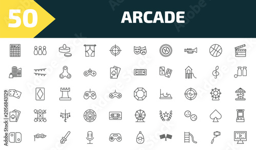 Obraz na płótnie arcade outline icon set