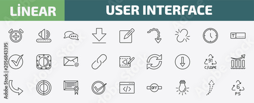 Schilderij op canvas user interface outline icon set