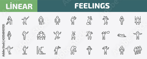 Foto feelings outline icon set
