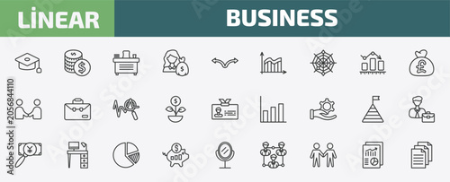 Foto business outline icon set